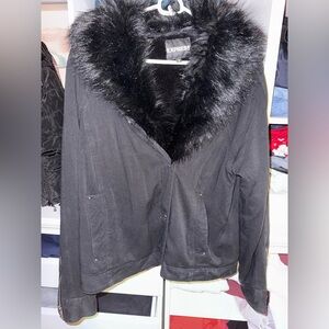 Express jacket with removable faux fur collar size medium